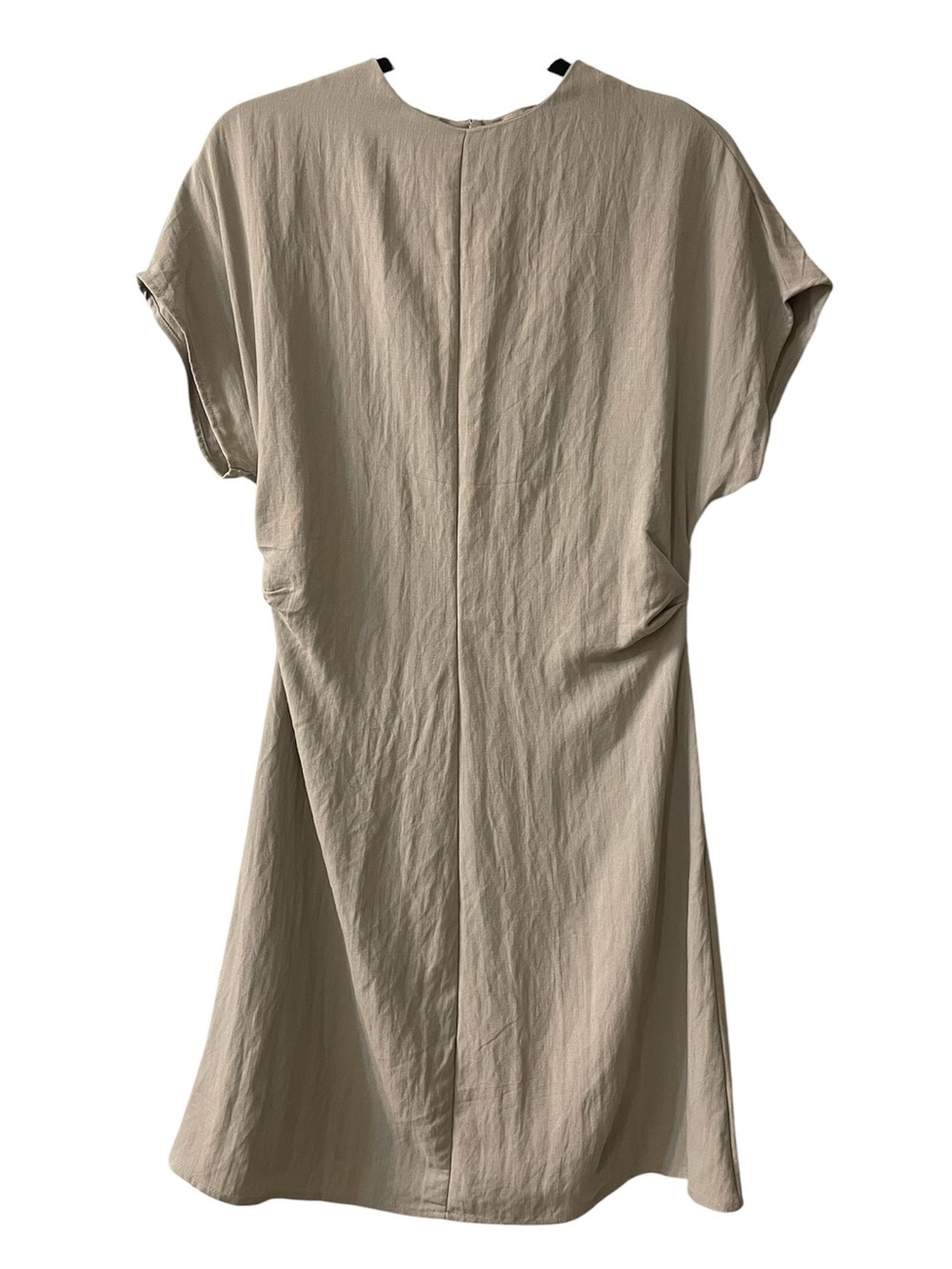 H&M Tan Short Sleeve Cinched Waist Mini Dress NWT Small